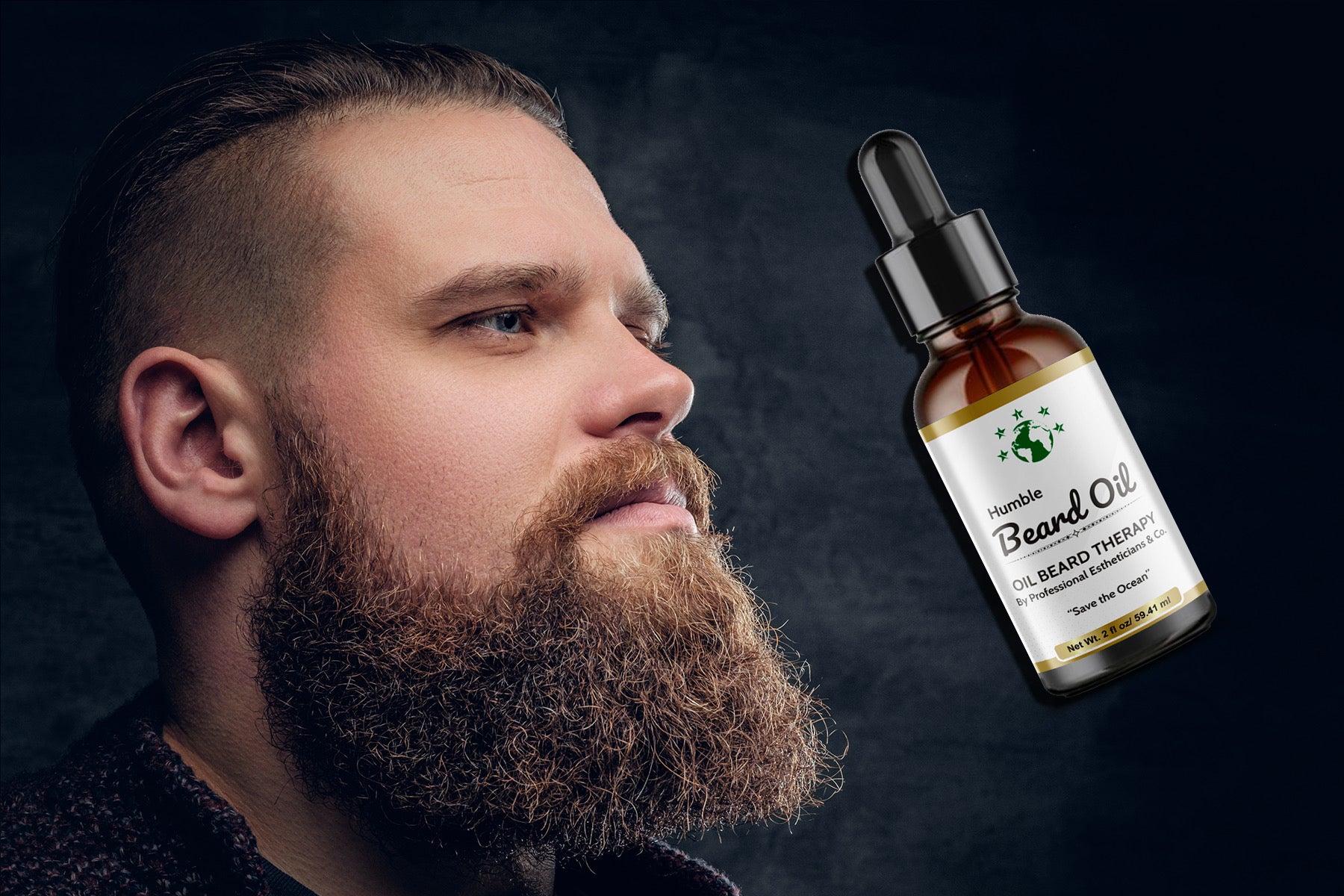 BEARD OIL THERAPY PR USA MADE  (3IN1) oil+aging roll+brush